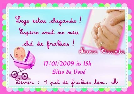Modelos De Convites De Chá De Bebê Fotos