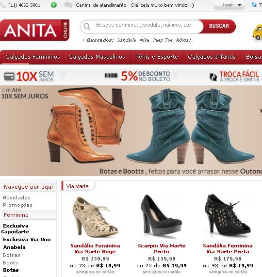 Anita Online Calçados 2012 – www.anitaonline.com.br