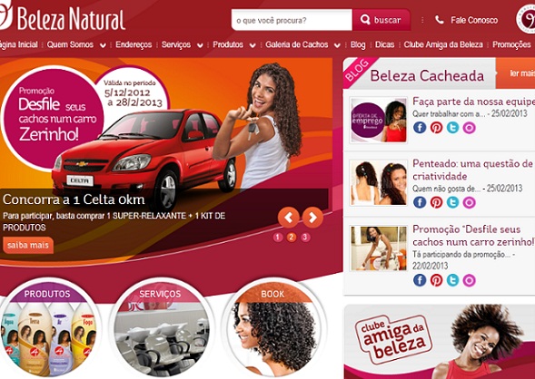 Site Beleza Natural, www.belezanatural.com.br